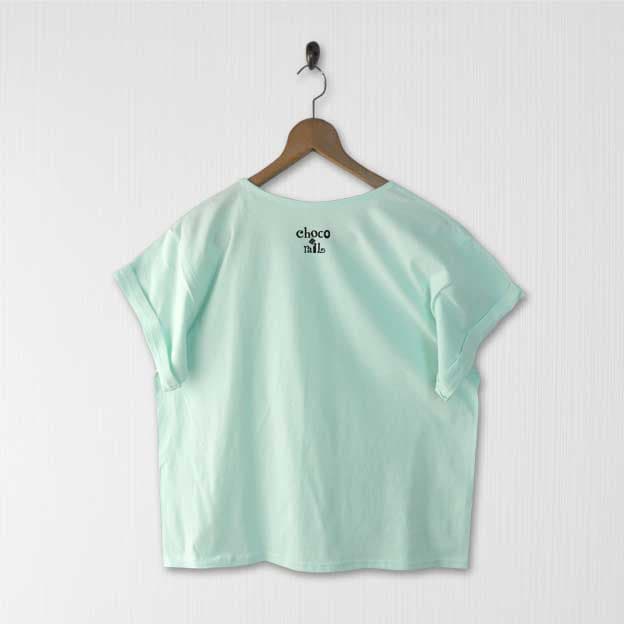ロールアップＴシャツ ミントグリーン 薄手 ボックスシルエット セール | 3枚目