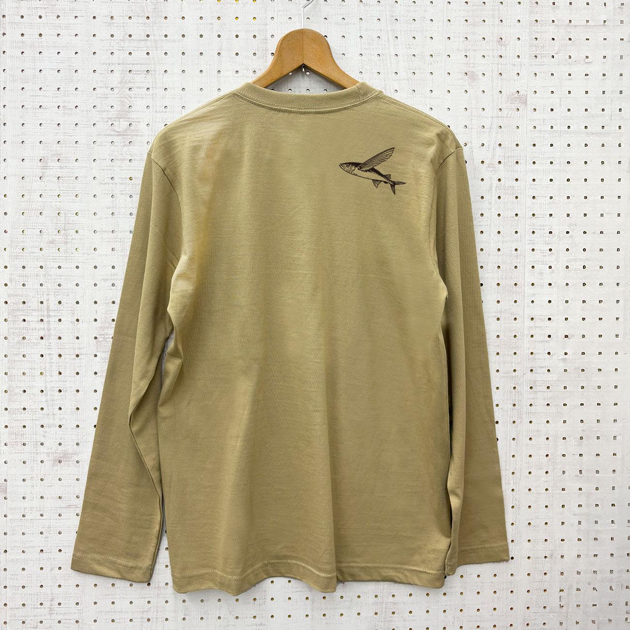 さんま 長袖 Tシャツ メンズ 3カラー ネイビー サンドカーキ 杢グレー カットソー 長Ｔ ロンＴ 秋 サンマ | 12枚目